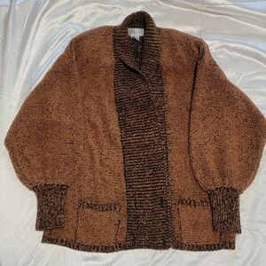 Vintage Sideffects Chunky Sweater Black and Brown Size Large 100% Acrylic